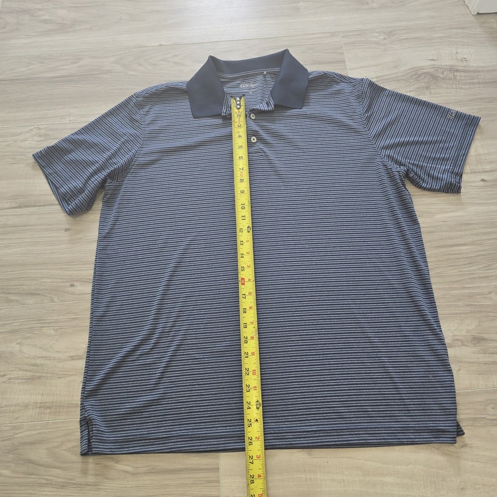 Walter Hagen Polo Shirt Mens XL Blue Striped Performance Golf Short Sleeve - Picture 6 of 9